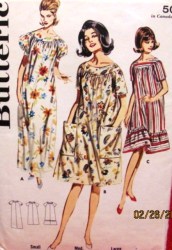 3086 Butterick  1960S YOKE MUU MUU  LENGTHS LINGERIE PATTERN SM 10-12 cut